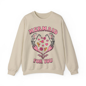 Unisex Mermaid For You Crewneck Sweatshirt - Pink Print
