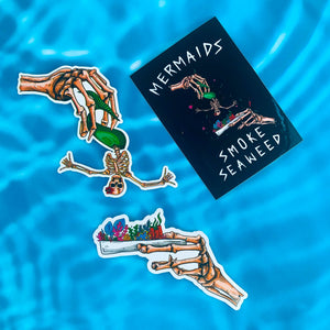 "Mermaids Smoke Seaweed" Sticker - Bottom