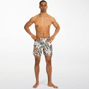 Swim Trunks - Pink Hibiscus Panther