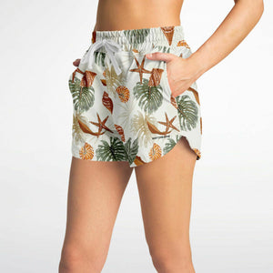 Star Fish  Tropical Floral Athletic Loose Shorts - AOP