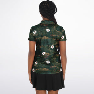 Vintage Green Polo Shirt - AOP