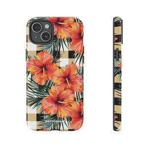 Phone Case - Hibiscus Plaid