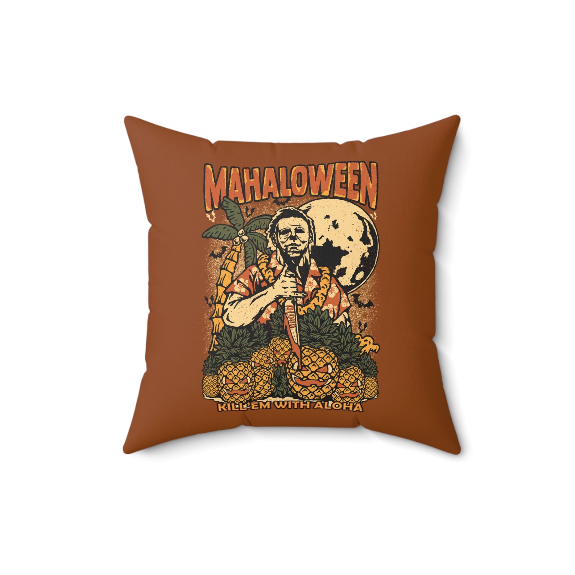 Mahaloween Square Pillow - Autumn