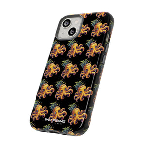 Phone Case - Pineapple Octopus Pattern - Black Ground