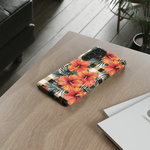 Phone Case - Hibiscus Plaid