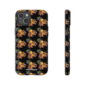 Phone Case - Pineapple Octopus Pattern - Black Ground