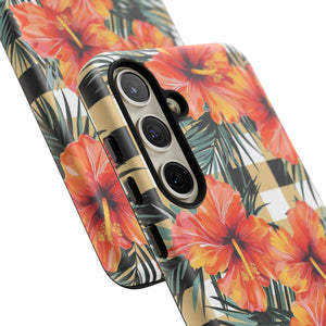 Phone Case - Hibiscus Plaid