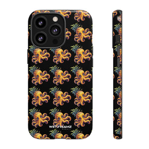 Phone Case - Pineapple Octopus Pattern - Black Ground