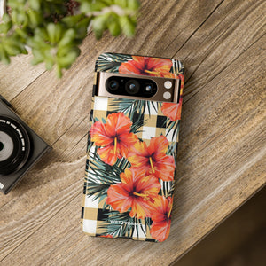 Phone Case - Hibiscus Plaid