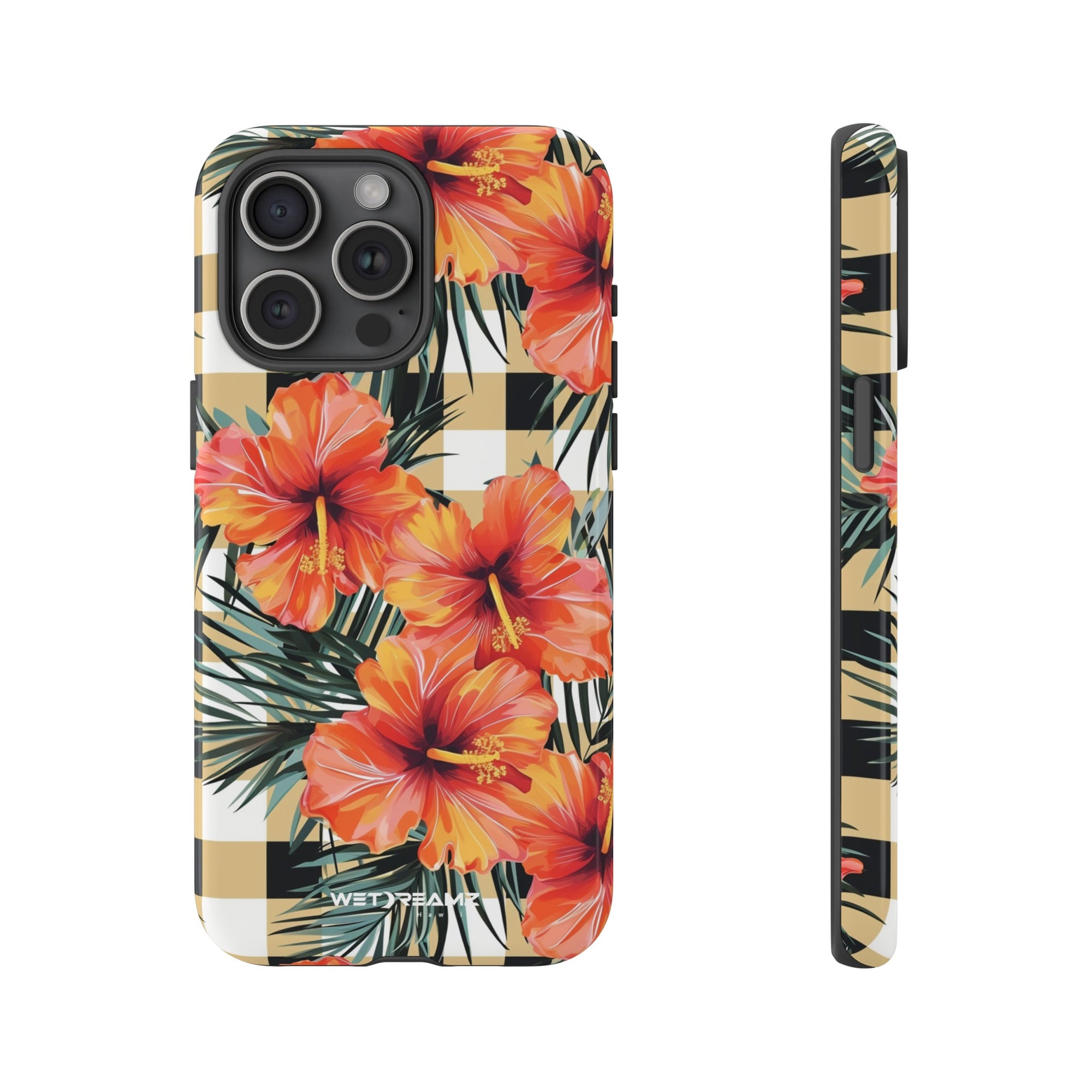 Phone Case - Hibiscus Plaid