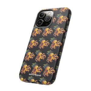 Phone Case - Pineapple Octopus Pattern - Black Ground