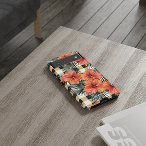 Phone Case - Hibiscus Plaid