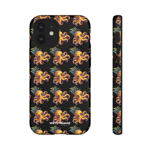 Phone Case - Pineapple Octopus Pattern - Black Ground