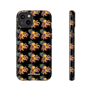 Phone Case - Pineapple Octopus Pattern - Black Ground