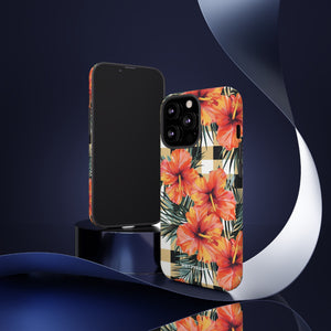 Phone Case - Hibiscus Plaid