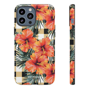 Phone Case - Hibiscus Plaid