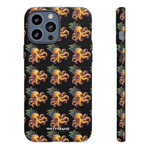 Phone Case - Pineapple Octopus Pattern - Black Ground