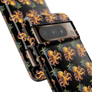 Phone Case - Pineapple Octopus Pattern - Black Ground