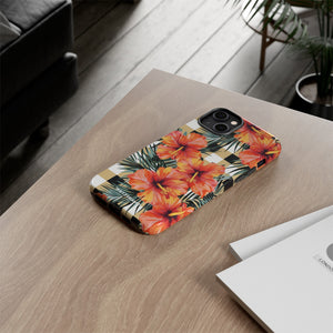 Phone Case - Hibiscus Plaid