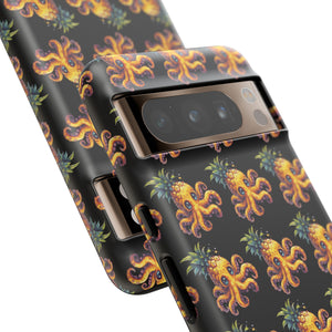 Phone Case - Pineapple Octopus Pattern - Black Ground