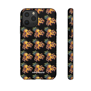 Phone Case - Pineapple Octopus Pattern - Black Ground