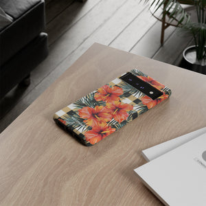 Phone Case - Hibiscus Plaid