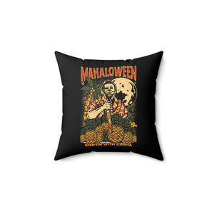 Mahaloween Square Pillow - Black