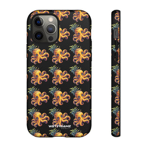 Phone Case - Pineapple Octopus Pattern - Black Ground