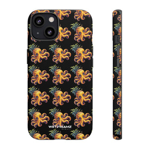 Phone Case - Pineapple Octopus Pattern - Black Ground