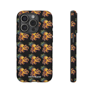 Phone Case - Pineapple Octopus Pattern - Black Ground