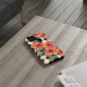 Phone Case - Hibiscus Plaid