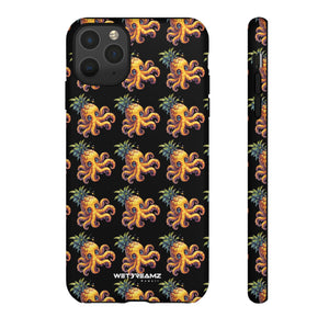 Phone Case - Pineapple Octopus Pattern - Black Ground