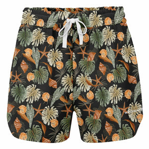Tropical Flowers Pattern Athletic Loose Shorts - AOP