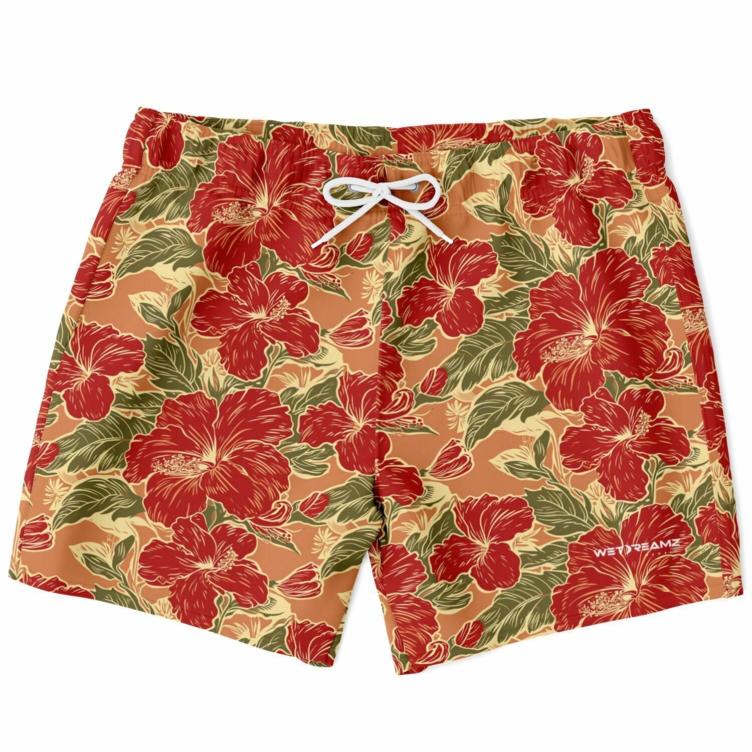 Swim Trunks - Orange Hibiscus