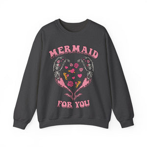 Unisex Mermaid For You Crewneck Sweatshirt - Pink Print