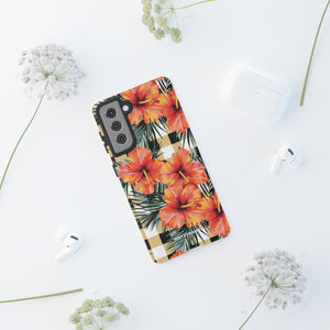 Phone Case - Hibiscus Plaid