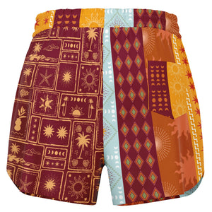 Lines Pattern Design Athletic Loose Shorts - AOP