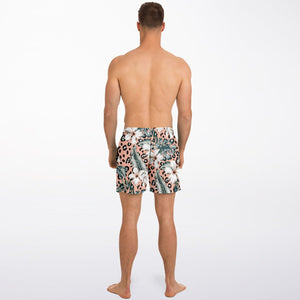 Swim Trunks - Pink Hibiscus Panther