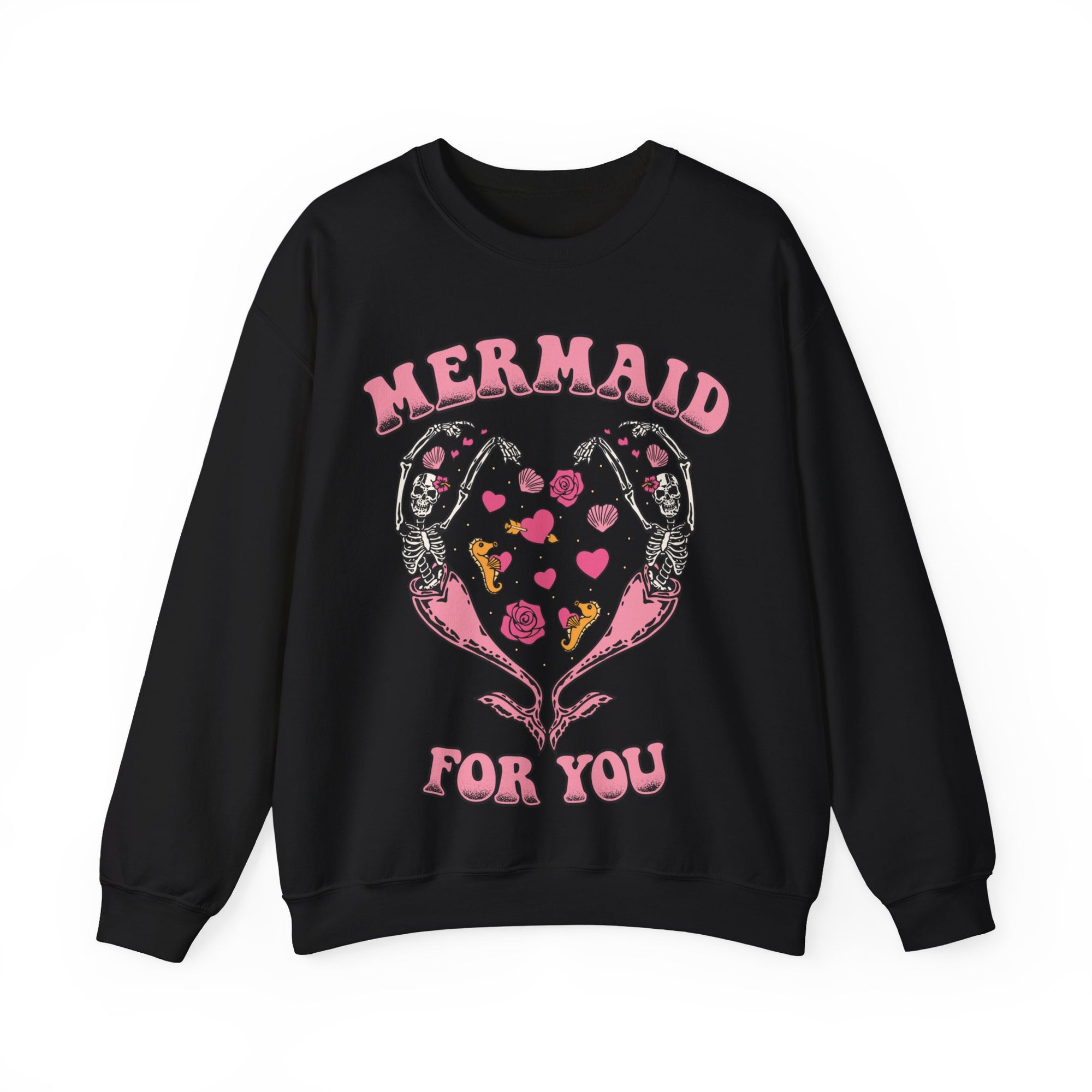 Unisex Mermaid For You Crewneck Sweatshirt - Pink Print