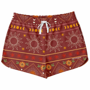 Mandala Flowers And Fire  Athletic Loose Shorts - AOP