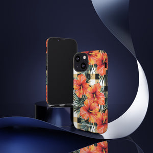 Phone Case - Hibiscus Plaid