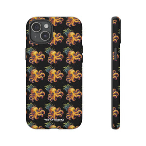 Phone Case - Pineapple Octopus Pattern - Black Ground