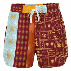 Lines Pattern Design Athletic Loose Shorts - AOP