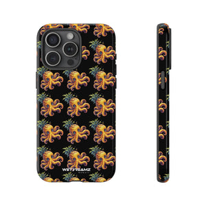 Phone Case - Pineapple Octopus Pattern - Black Ground