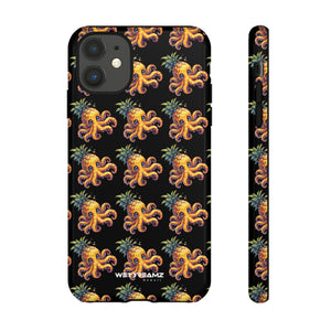 Phone Case - Pineapple Octopus Pattern - Black Ground