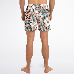 Swim Trunks - Pink Hibiscus Panther