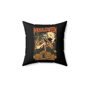 Mahaloween Square Pillow - Black