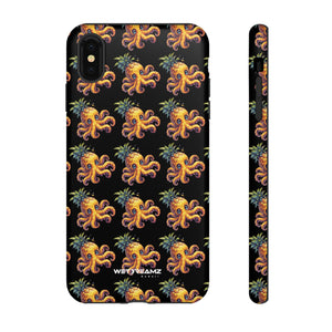 Phone Case - Pineapple Octopus Pattern - Black Ground