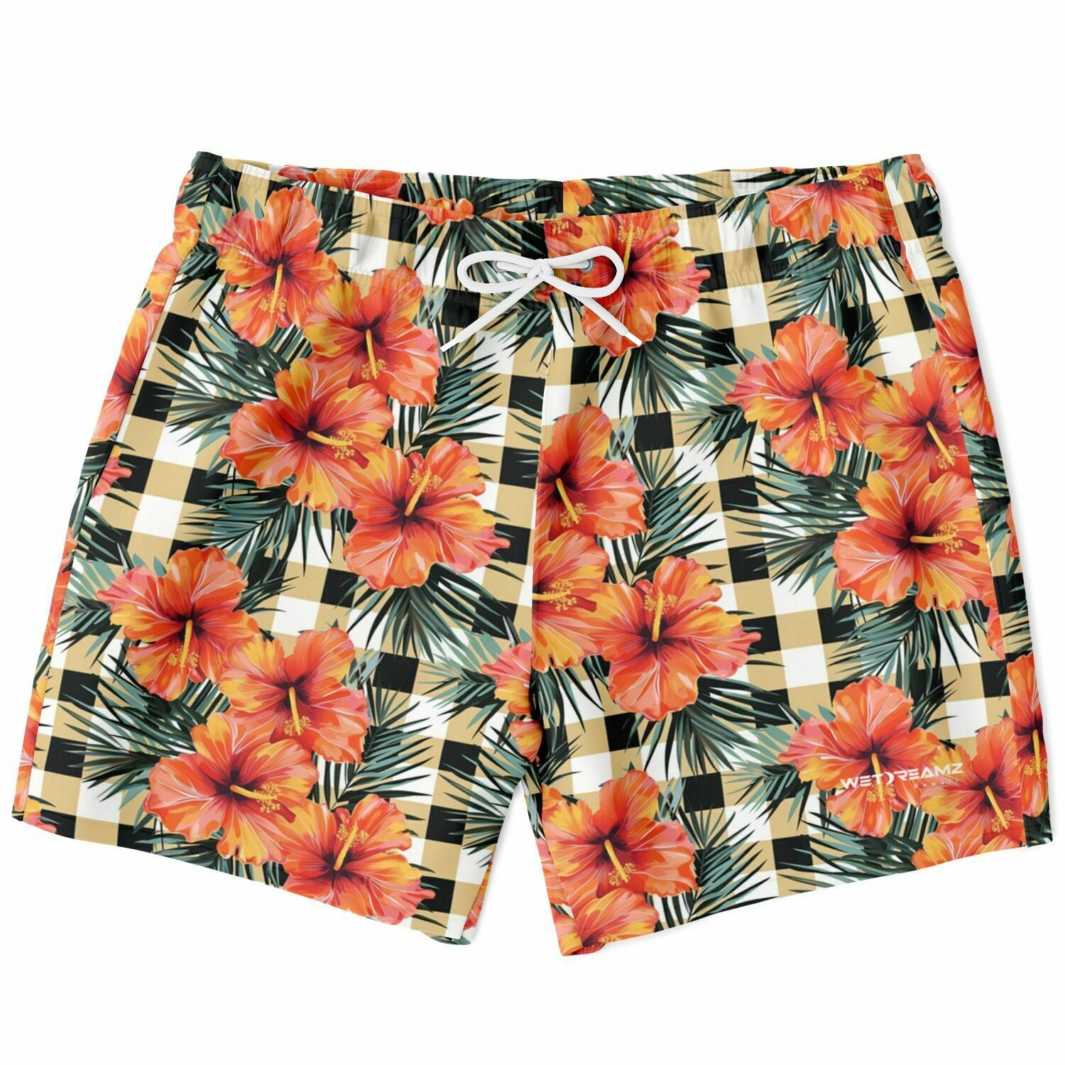 Men's Swim Trunks - Hibiscus Plaid
