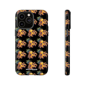 Phone Case - Pineapple Octopus Pattern - Black Ground